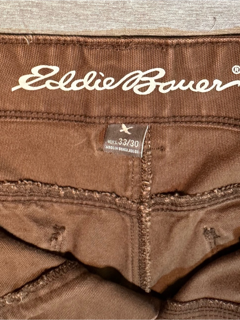 Eddie Bauer Double-Knee Workwear Utility Pants in a Durable Brown Duck Canvas - Picture 4 of 6